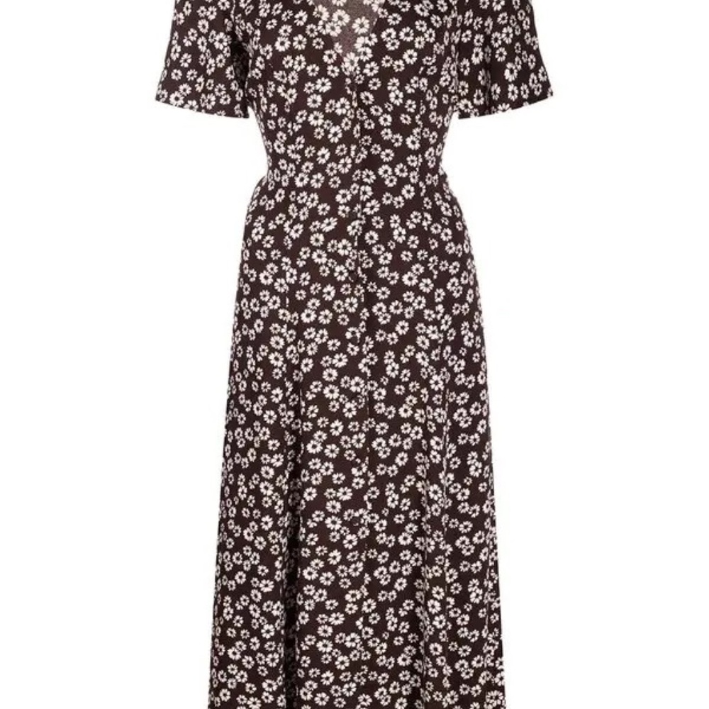 Reformation Brown Floral Midi Dress - Picture 2 of 4